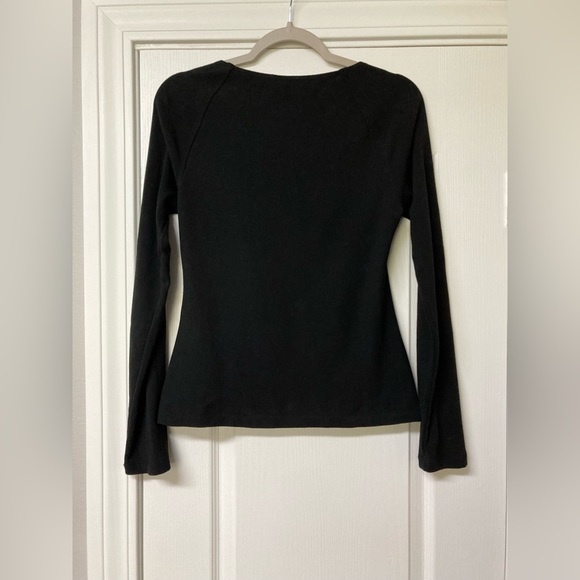 A. L. C. Black Long Sleeve Cotton Spandex Top EUC - Picture 2 of 6